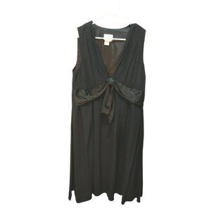 Donna Morgan Dress Black 100% Silk Babydoll Formal Cocktail Wedding us/14